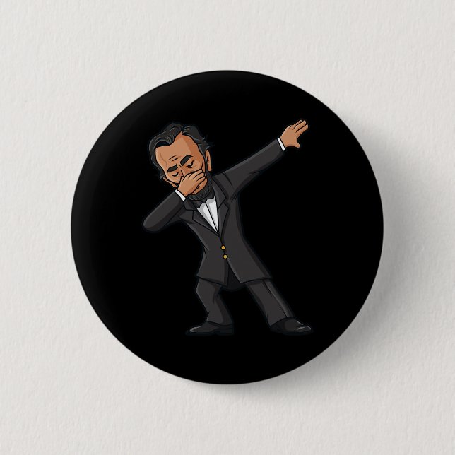 Dabbing Abraham Lincoln 4th of July Abe Dab Boys G Button (Front)