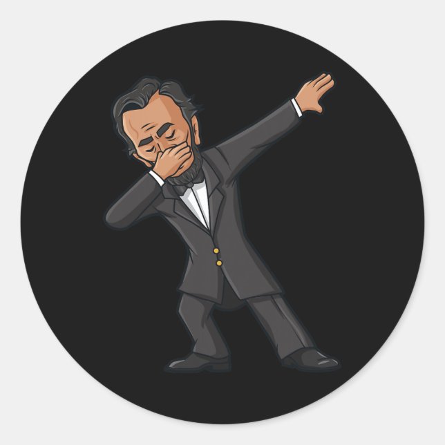 Dabbing Abraham Lincoln 4th of July Abe Dab Boys G Classic Round Sticker (Front)
