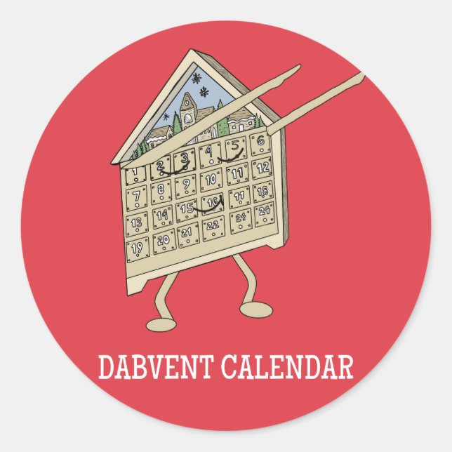Dabbing Advent Calendar Funny Christian Religious Classic Round Sticker (Front)