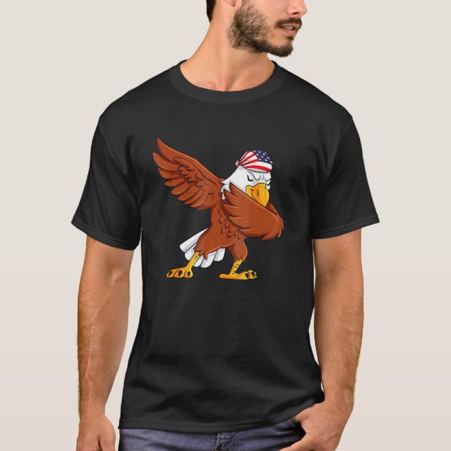 Dabbing American Bald Eagle 4th Of July Dab Boys G T-Shirt (Front)