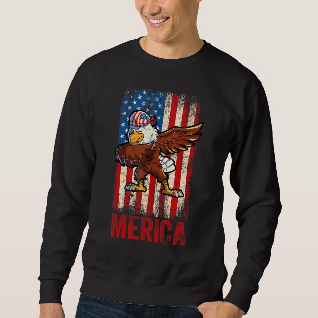 Dabbing American Eagle 4th Of July Boys Men Americ Sweatshirt (Front)