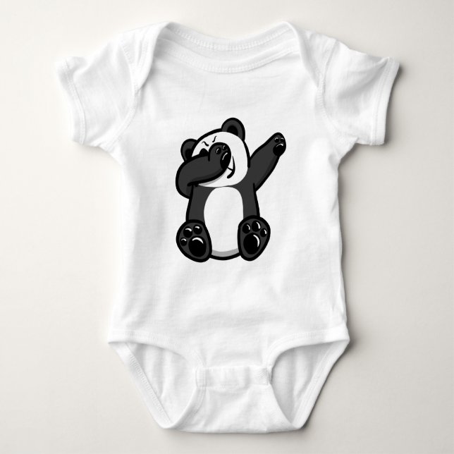 Dabbing Animals Panda Baby Bodysuit (Front)