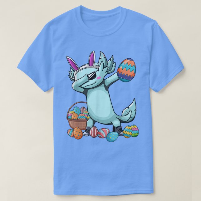 Dabbing Aolotl Easter Day Eggs Dab Boys Girls Kid  T-Shirt (Design Front)