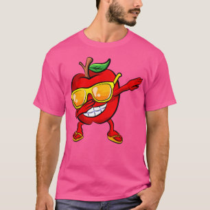 Dabbing Apple Sunglasses Design Green Apples Lover T-Shirt