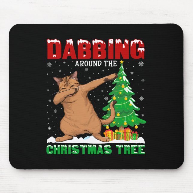 Dabbing Around The Christmas Tree A  Mouse Pad (Front)