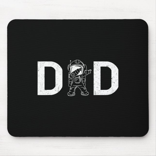 Dabbing Astronaut Daddy Dad Outer Space Planet Fat Mouse Pad (Front)