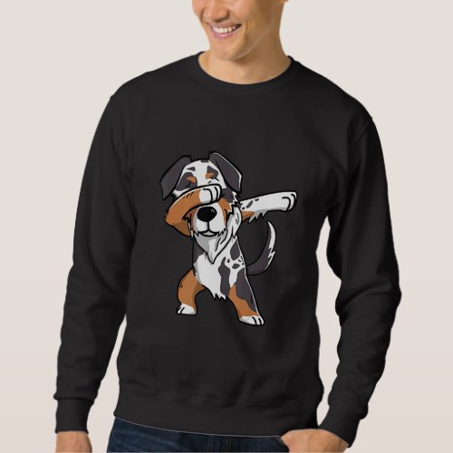 Dabbing Australian Shepherd Dog Dab Dance Sweatshirt