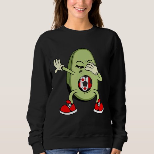 Dabbing Avocado Canadian Soccer Team Maple Leaf Ca Sweatshirt