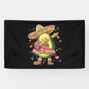Dabbing Avocado Cinco De Mayo Funny Mexican Poncho Banner