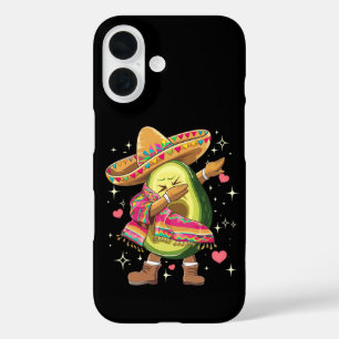 Dabbing Avocado Cinco De Mayo Funny Mexican Poncho iPhone 16 Case