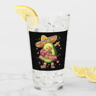 Dabbing Avocado Cinco De Mayo Funny Mexican Poncho Glass
