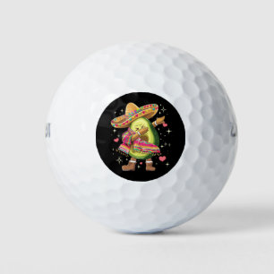 Dabbing Avocado Cinco De Mayo Funny Mexican Poncho Golf Balls
