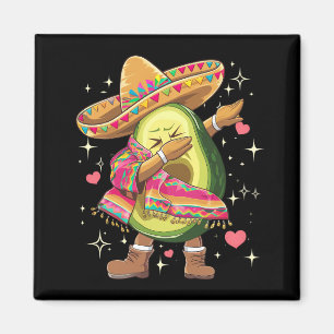 Dabbing Avocado Cinco De Mayo Funny Mexican Poncho Magnet