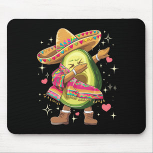 Dabbing Avocado Cinco De Mayo Funny Mexican Poncho Mouse Pad