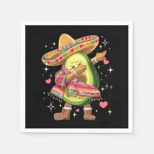 Dabbing Avocado Cinco De Mayo Funny Mexican Poncho Napkins