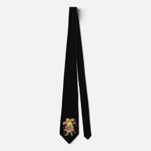Dabbing Avocado Cinco De Mayo Funny Mexican Poncho Neck Tie