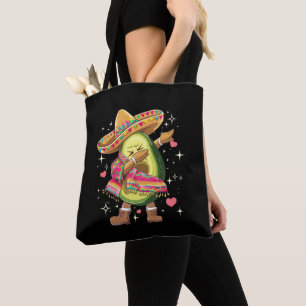 Dabbing Avocado Cinco De Mayo Funny Mexican Poncho Tote Bag