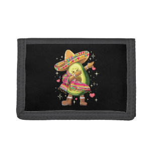 Dabbing Avocado Cinco De Mayo Funny Mexican Poncho Tri-fold Wallet