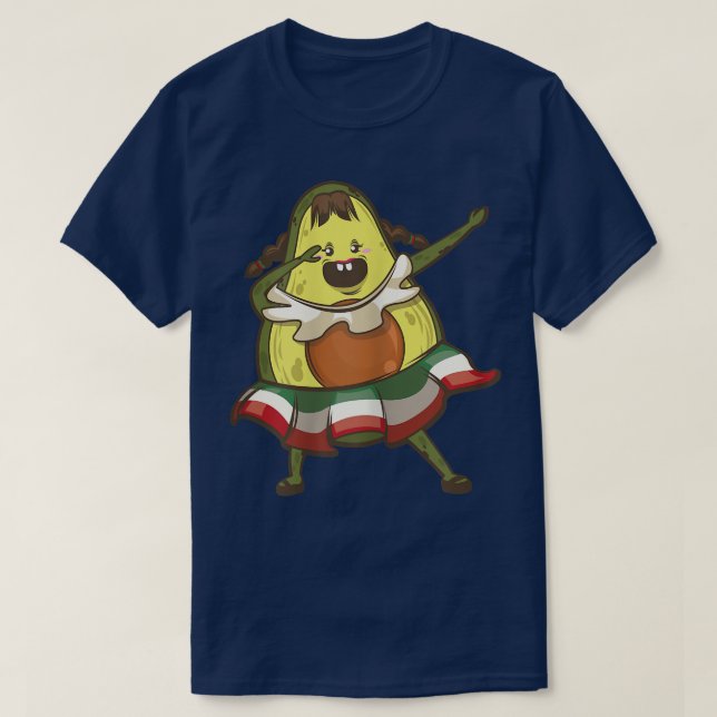 Dabbing Avocado Girl Cinco De Mayo  T-Shirt (Design Front)