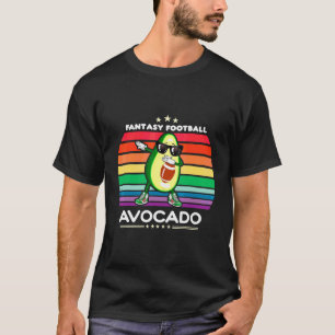 Dabbing Avocado Rainbow Sunset Fantasy Football Lo T-Shirt