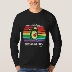 Dabbing Avocado Rainbow Sunset Fantasy Football Lo T-Shirt