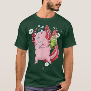Dabbing Axolotl Bubble Tea Boba Japan Anime Fan  T-Shirt