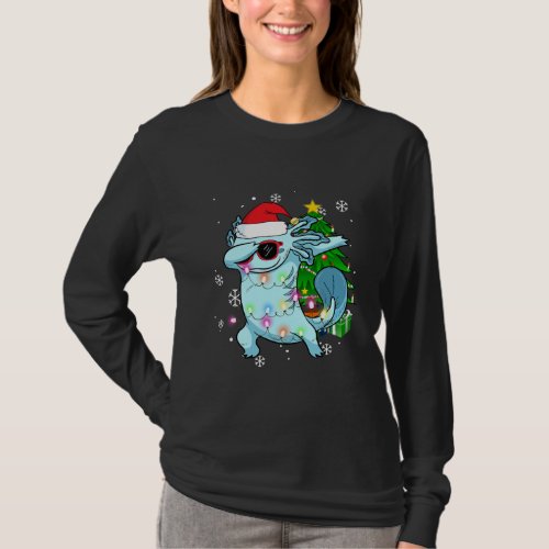 Dabbing Axolotl Christmas Kids Men Women Pajamas T_Shirt