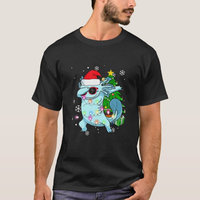 Dabbing Axolotl S Kids Boy Youth Christmas Pajamas T-Shirt (Front)