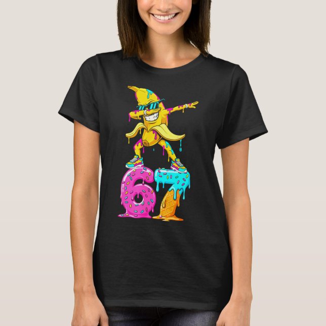 Dabbing Banana 67 Ice Cream Drip Funny Six Seven M T-Shirt (Front)