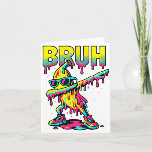 Dabbing Banana Bruh Ice Cream Drip Banana Youth Bo Card