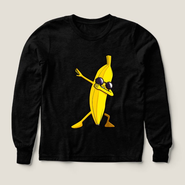 Dabbing Banana Hawaiian Tropical Fruit  Tri-Blend Shirts (Design Front)