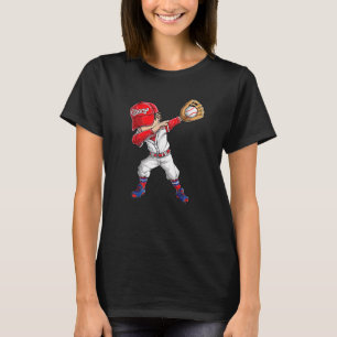 Dabbing Baseball Player Catcher Pitcher Boys Men T-Shirt
