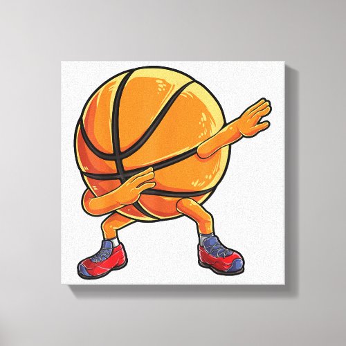 Dabbing Basketball Ball Funny Boys Men Women Sport Canvas Print