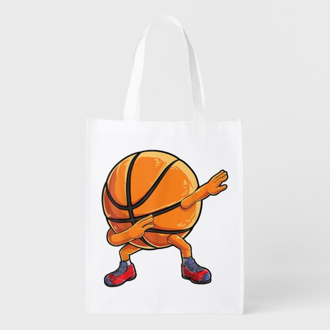 Dabbing Basketball Ball Funny Boys Men Women Sport Grocery Bag (Front)