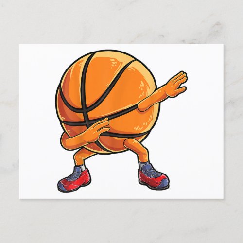 Dabbing Basketball Ball Funny Boys Men Women Sport Holiday Postcard