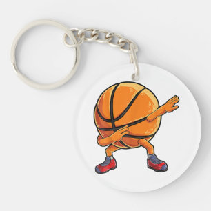 Dabbing Basketball Ball Funny Boys Men Women Sport Keychain