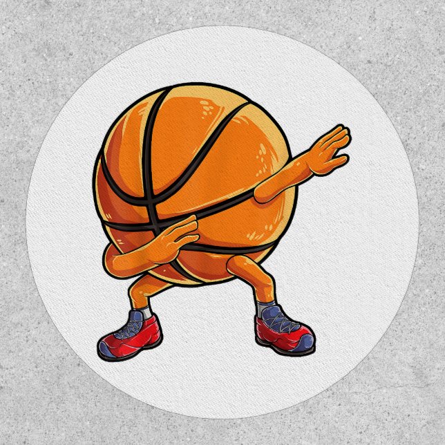 Dabbing Basketball Ball Funny Boys Men Women Sport Patch (Front)