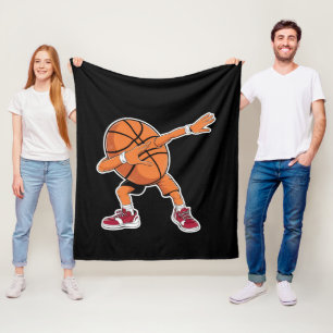 Dabbing Basketball Ball Funny Sports Player Fleece Blanket