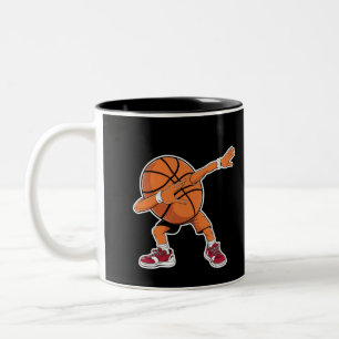 Dabbing Basketball Ball Funny Sports Player Two-Tone Coffee Mug
