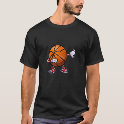 Dabbing Basketball Ball Kids Boys Dab Dance  Baske T_Shirt