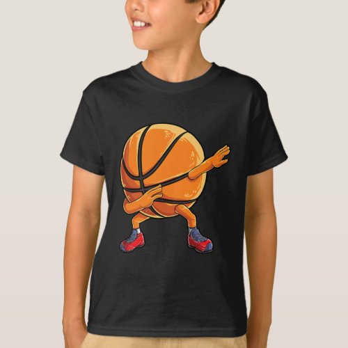Dabbing Basketball Ball T Kids Boys Dab Dance Gift T_Shirt