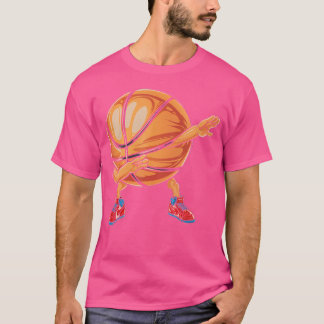 Dabbing Basketball Orange Sport Player Fun Hip Hop T-Shirt