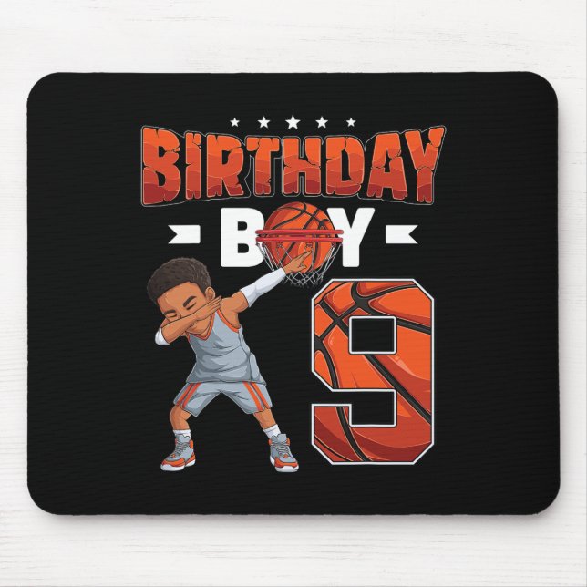 Dabbing Basketball player 9 Years Old Boy 9th Birt Mouse Pad (Front)