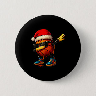 Dabbing Basketball Sungles Funny Christmas Tee Boy Button