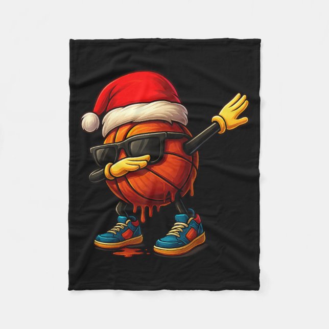 Dabbing Basketball Sungles Funny Christmas Tee Boy Fleece Blanket (Front)
