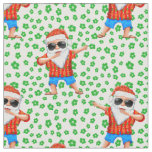 Dabbing Beach Santa Claus in a Aloha Shirt Tropica Fabric