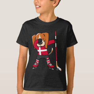 Dabbing Beagle Denmark Ice Hockey Lovers Jersey Wi T-Shirt