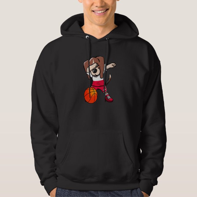 Dabbing Beagle Dog Poland Jersey Polish Basketball Hoodie (Front)