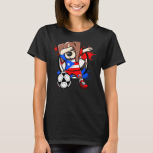 Dabbing Beagle Dog Puerto Rico Soccer Fans Jersey T-Shirt