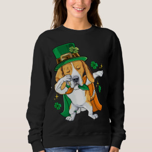 Dabbing Beagle Leprechaun St Patricks Day Sweatshirt